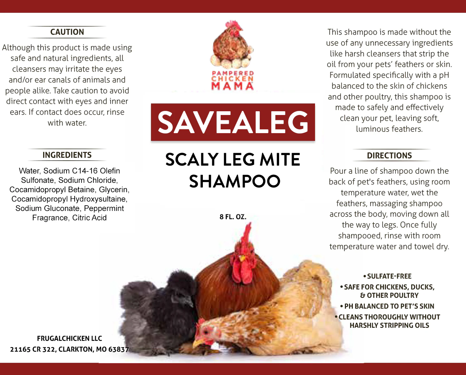 Savealeg Shampoo For Scaly Leg Mites - Weidukt