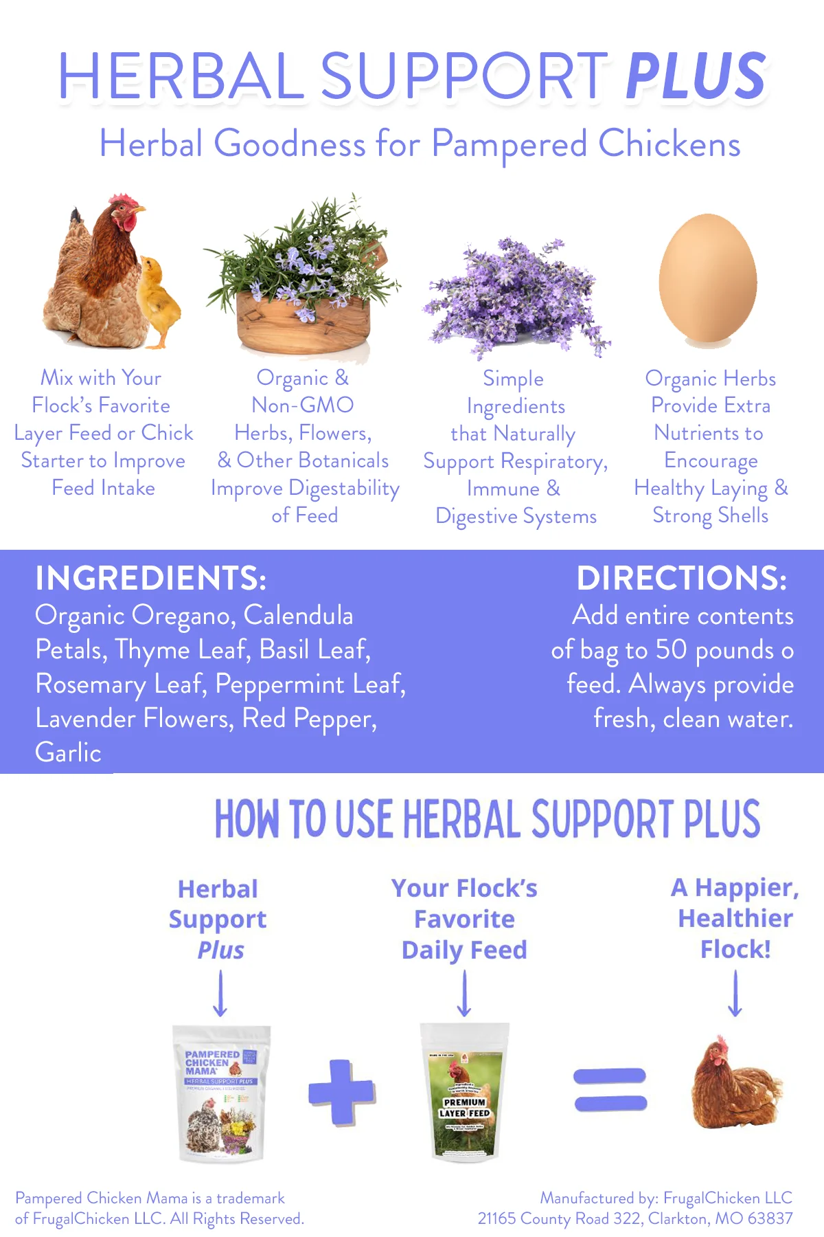 Herbal Support Plus Feed Additive For Chickens, Ducks, Quail, & Other Poultry - Weidukt