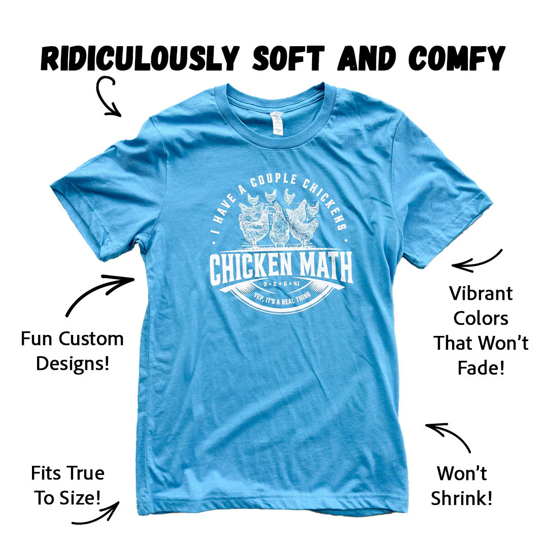Chicken Math - Aqua T-Shirt - Weidukt