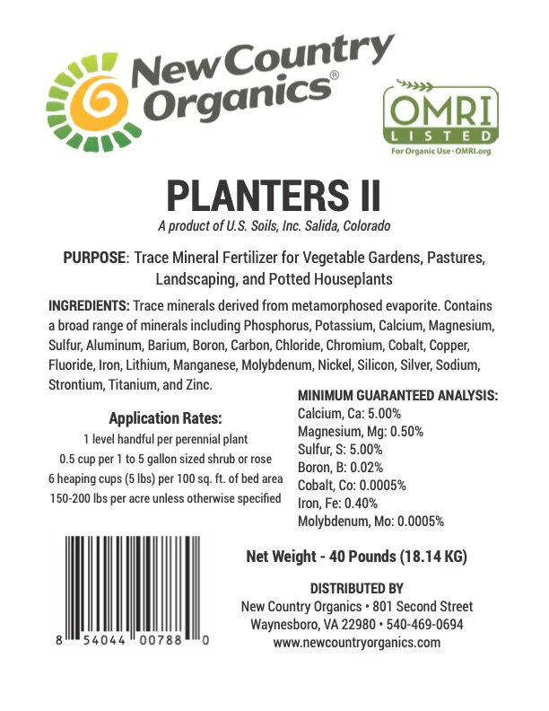Planters II Fertilizer, 40lb - Weidukt