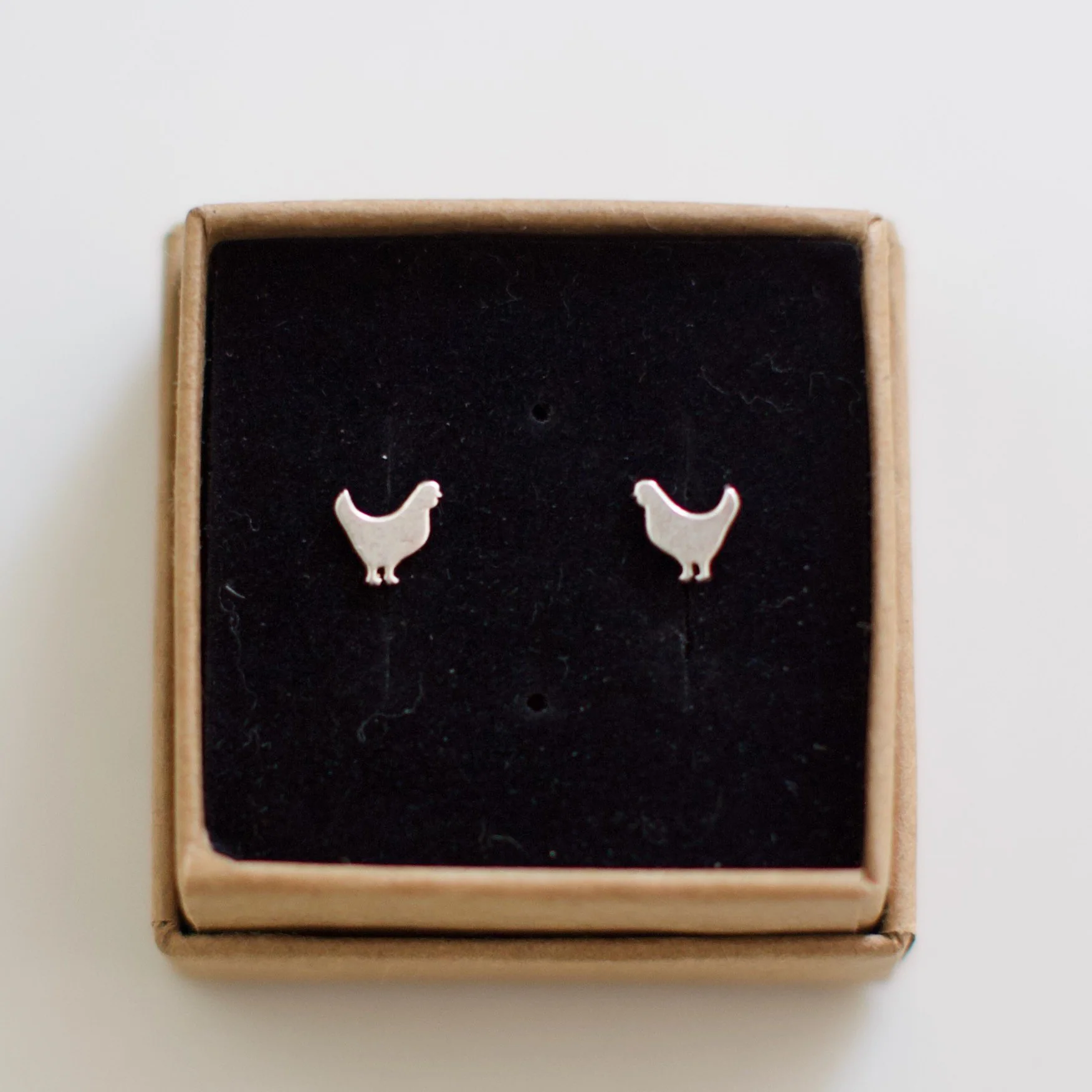 Sterling Silver Chicken Earrings - Weidukt