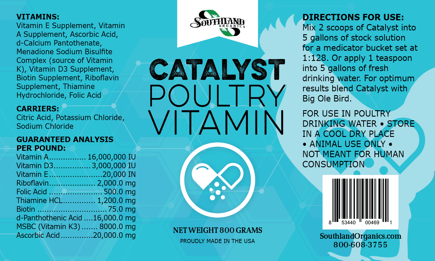 Catalyst | Poultry Vitamin Powder Supplement, 800 g - Weidukt
